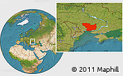 Satellite Location Map of Mykolayivs'ka