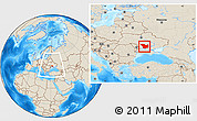 Shaded Relief Location Map of Mykolayivs'ka, within the entire country