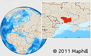Shaded Relief Location Map of Mykolayivs'ka