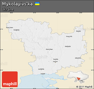 Classic Style Map of Mykolayivs'ka, single color outside