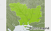 Physical Map of Mykolayivs'ka, semi-desaturated