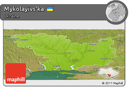 Physical Panoramic Map of Mykolayivs'ka, satellite outside