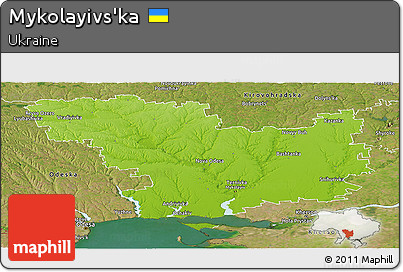 Physical Panoramic Map of Mykolayivs'ka, satellite outside
