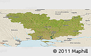 Satellite Panoramic Map of Mykolayivs'ka, shaded relief outside