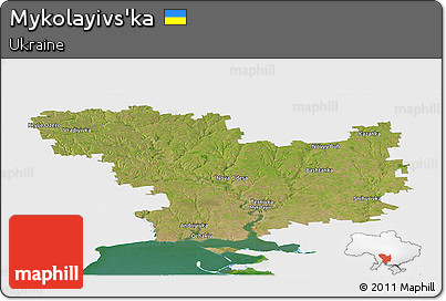 Satellite Panoramic Map of Mykolayivs'ka, single color outside