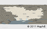 Shaded Relief Panoramic Map of Mykolayivs'ka, darken