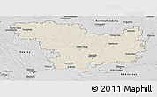 Shaded Relief Panoramic Map of Mykolayivs'ka, desaturated