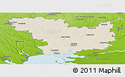 Shaded Relief Panoramic Map of Mykolayivs'ka, physical outside