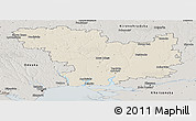 Shaded Relief Panoramic Map of Mykolayivs'ka, semi-desaturated