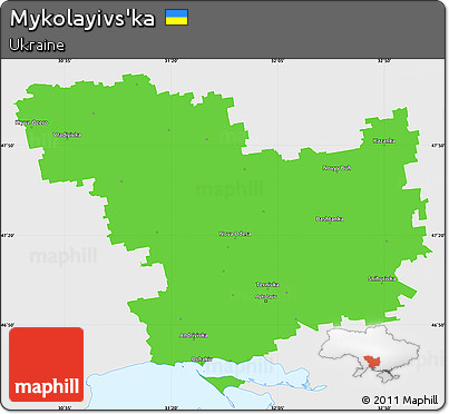 Political Simple Map of Mykolayivs'ka, single color outside