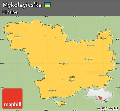 Savanna Style Simple Map of Mykolayivs'ka, cropped outside