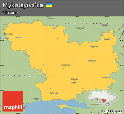 Savanna Style Simple Map of Mykolayivs'ka