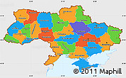 Political Simple Map of Ukraine, single color outside