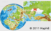 Physical Location Map of Zhytomyrs'ka, highlighted country, within the entire country