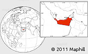 Blank Location Map of Abu Dhabi, within the entire country