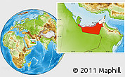 Physical Location Map of Abu Dhabi, highlighted country