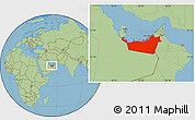 Savanna Style Location Map of Abu Dhabi