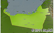 Physical Map of Abu Dhabi, darken