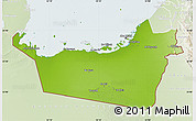 Physical Map of Abu Dhabi, lighten