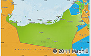 Physical Map of Abu Dhabi, political outside