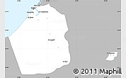 Gray Simple Map of Dubai, single color outside