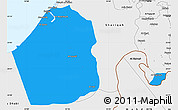 Political Simple Map of Dubai, single color outside, borders and labels