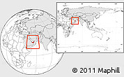 Blank Location Map of United Arab Emirates, highlighted continent, within the entire continent