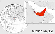 Blank Location Map of United Arab Emirates, highlighted continent