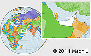 Blank Location Map of United Arab Emirates, political outside