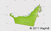 Physical Map of United Arab Emirates, cropped outside