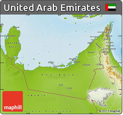 Physical Map of United Arab Emirates