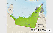 Physical Map of United Arab Emirates, shaded relief outside