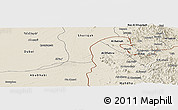 Shaded Relief Panoramic Map of Neutral Zone