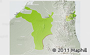 Physical 3D Map of Shariqah, lighten, semi-desaturated