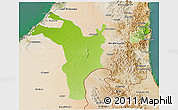 Physical 3D Map of Shariqah, satellite outside