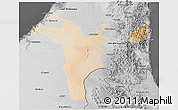 Satellite 3D Map of Shariqah, desaturated