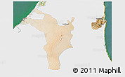 Satellite 3D Map of Shariqah, single color outside