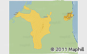 Savanna Style 3D Map of Shariqah, single color outside