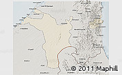 Shaded Relief 3D Map of Shariqah, semi-desaturated