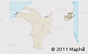 Shaded Relief 3D Map of Shariqah, single color outside