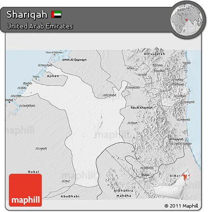 Silver Style 3D Map of Shariqah