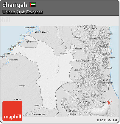 Silver Style 3D Map of Shariqah