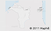 Silver Style 3D Map of Shariqah, single color outside