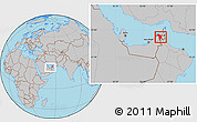 Gray Location Map of Shariqah, within the entire country