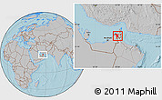 Gray Location Map of Shariqah, hill shading