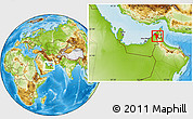 Physical Location Map of Shariqah, within the entire country