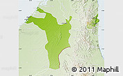 Physical Map of Shariqah, lighten