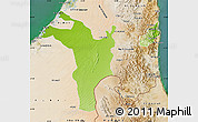 Physical Map of Shariqah, satellite outside