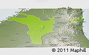 Physical Panoramic Map of Shariqah, semi-desaturated