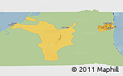 Savanna Style Panoramic Map of Shariqah, single color outside
